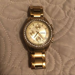 Gold Fossil Watch
